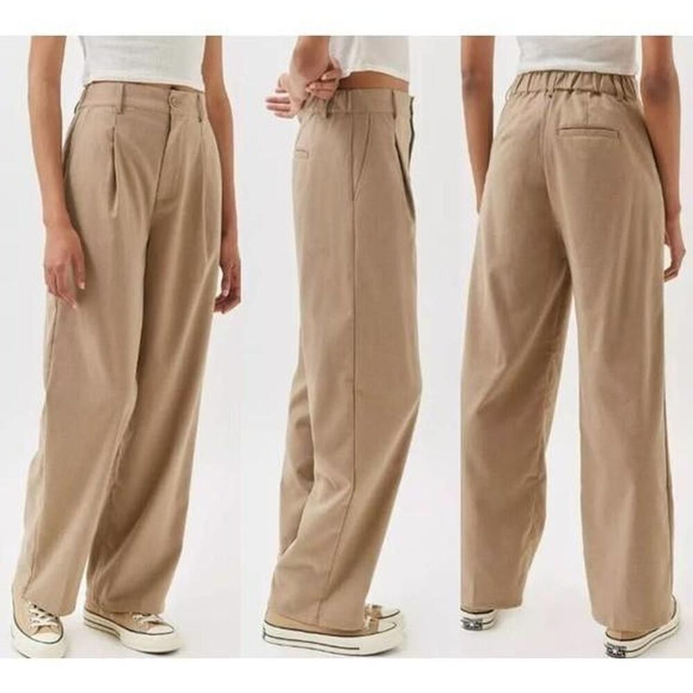 Bdg Women's Tan and Cream Trousers